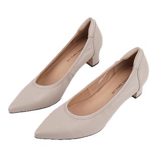 壹家shoes040001超软小羊皮单鞋不累脚防掉跟高跟鞋真皮尖头女鞋