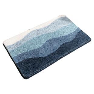 大江地垫浴室脚垫加厚吸水防滑垫室内家用厕所门口蓝色卫生间地毯