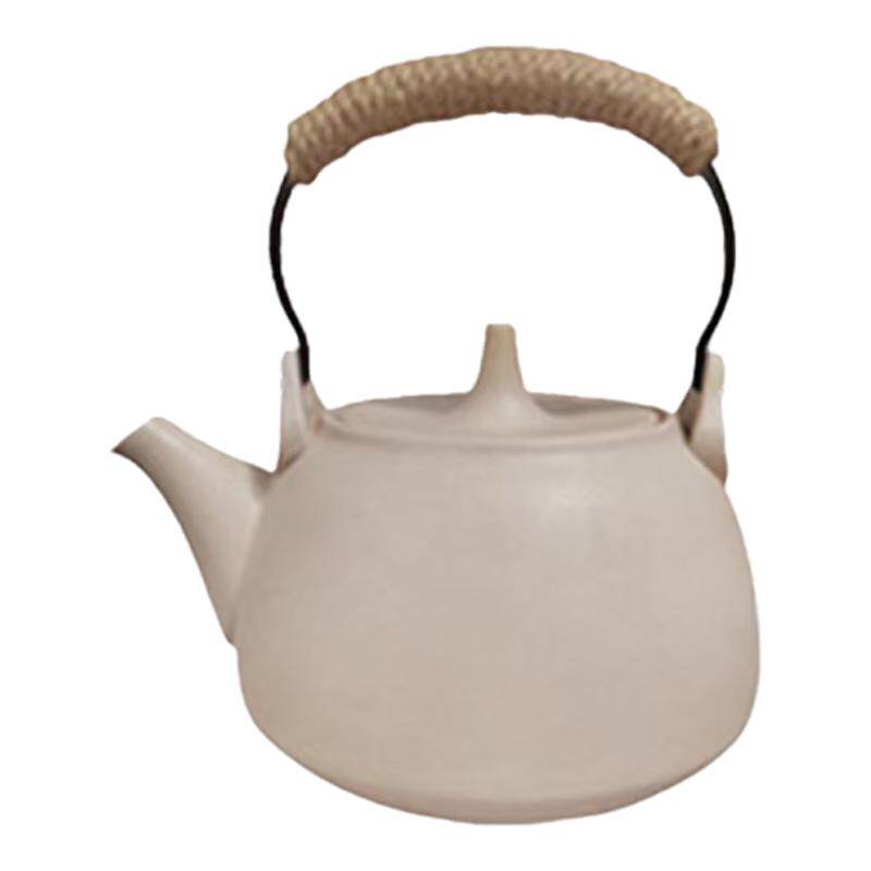 洛摩鼎陶壶围炉煮茶粗陶陶瓷家用电泡茶烧水提梁壶户外明火煮茶壶