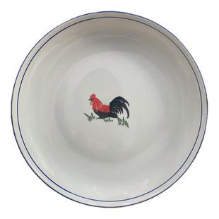 陶瓷公鸡大盘子菜碟釉下彩鸡公盘果盘菜盘加厚怀旧餐具家用沙律盘