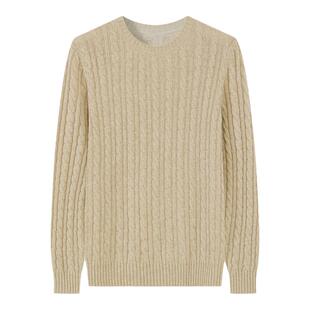 鹿王100%羊绒衫女士圆领变化组织女套衫舒适透气柔软纯色简约新款