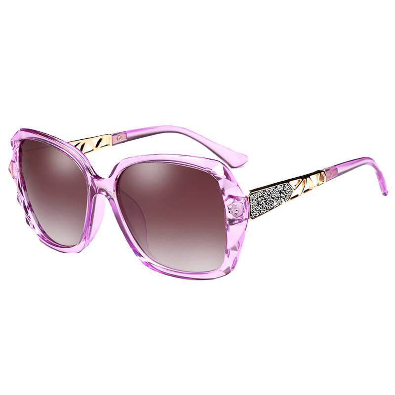 浅色太阳镜女大脸显瘦偏光墨镜大框防紫外线开车眼镜圆脸防晒百搭