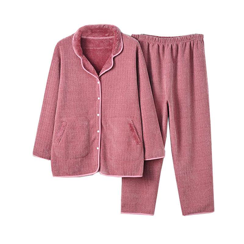 女珊瑚绒加肥加大家居服