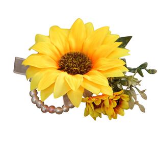 大朵向日葵手腕花森系仿真花朵手环舞蹈活动商务嘉宾胸花襟花花环