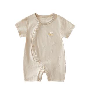 婴儿衣服夏季薄款短袖连体衣66码婴幼儿宝宝夏装夏天透气外出服男