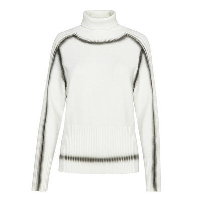 Lapargay 高领渐变条纹收腰针织衫女宽松显瘦长袖上衣 L75308209C