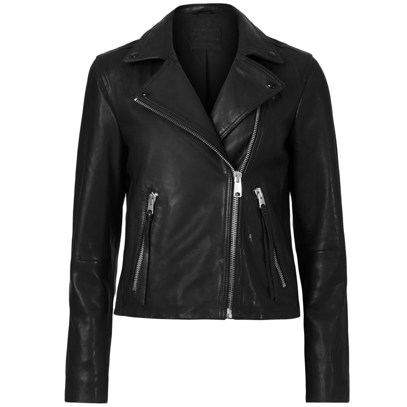 明星同款ALLSAINTS女士率性骑士皮衣Dalby夹克外套2025秋季W086LB