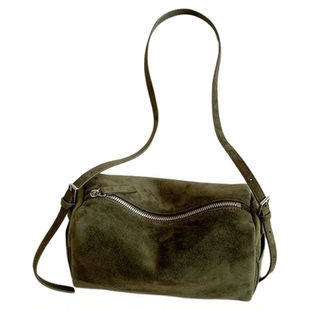 【公子雯】笔筒包2025秋冬新款小众极简羊猄绒手提单肩斜挎枕头包