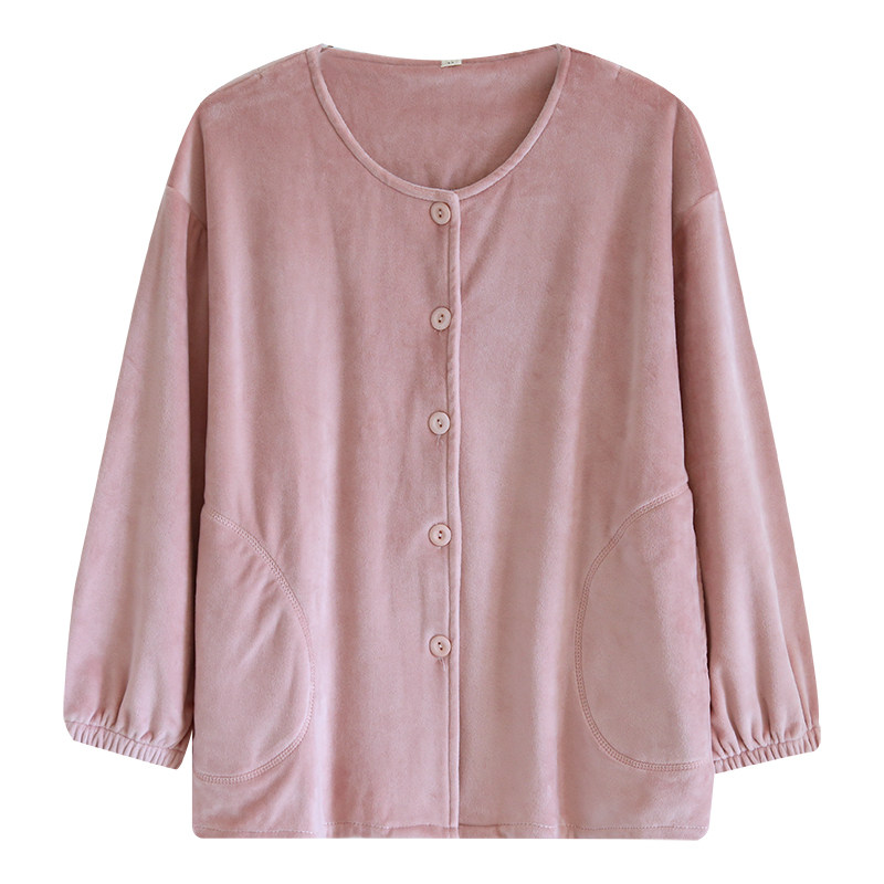 家居服薄绒秋冬海岛绒单件睡衣女