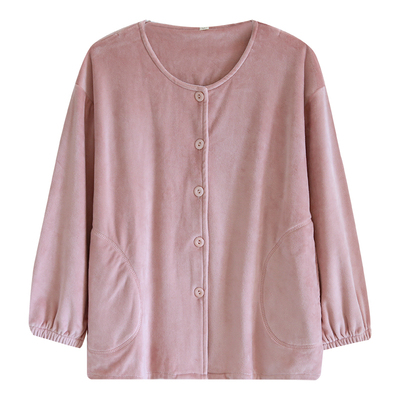 家居服薄绒秋冬海岛绒单件睡衣女