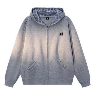 【郝熠然同款】MANYSTON美式连帽开衫卫衣男款春秋季宽松帽衫外套