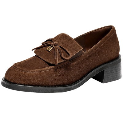 李兰迪同款英伦风增高厚底乐福鞋