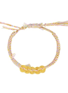 五帝钱手链女生纯银小众设计