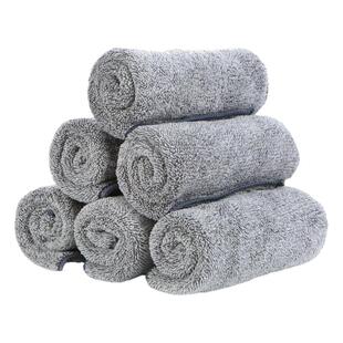 5条竹炭洗碗巾细纤维洗碗布厨房抹布沾油加厚吸水清洗擦手百洁布