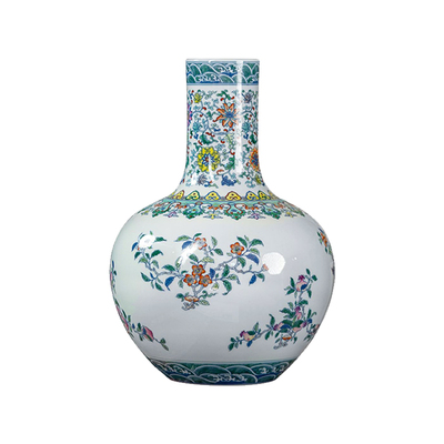 新中式陶瓷景德镇客厅花瓶天球瓶