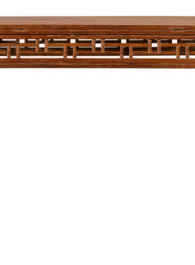 清中期黄花梨劈料直枨透棂半桌明式古董家具收藏海南黄花梨玄关桌