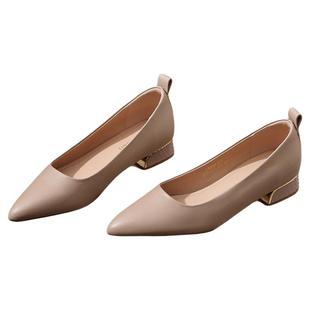 木林森女鞋2026春季新款尖头低跟浅口单鞋一脚蹬百搭休闲时装鞋子