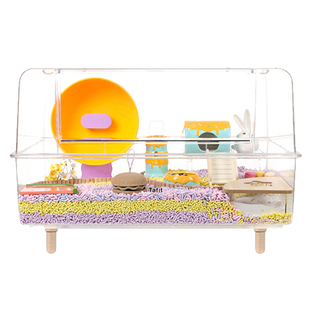 它适仓鼠笼子亚克力透明超大别墅75饲养箱金丝熊专用房子造景用品