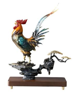 纯铜大吉大利公鸡吉佑中华摆件