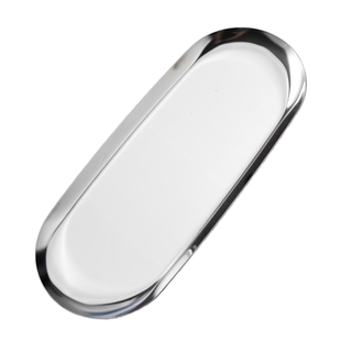 ins不锈钢椭圆托盘轻奢高级感首饰香薰玄关桌面北欧装饰收纳摆件