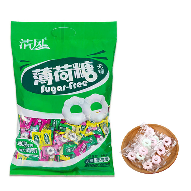 清风老式强劲无糖薄荷糖前台招待