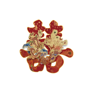 结婚婚房卧室背景墙氛围装饰立体龙凤喜字kt板高级感床头摆件布置