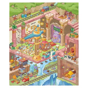 纸泡奇想国2.0系列西幻主题续作造景贴纸秘境 微缩场景3D立体小屋贴画手帐手工diy拼图玩具女孩打发时间