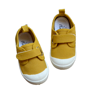 春款单鞋儿童帆布鞋男女童轻便宝宝搭扣软底鞋幼儿园室内百搭布鞋