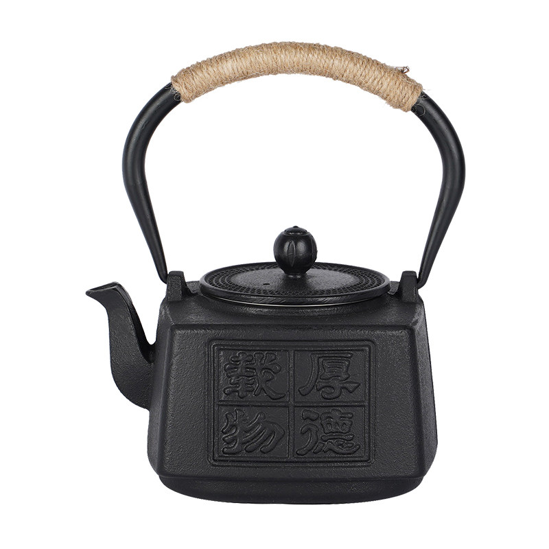 厚德载物铸铁壶无涂层生铁壶茶壶
