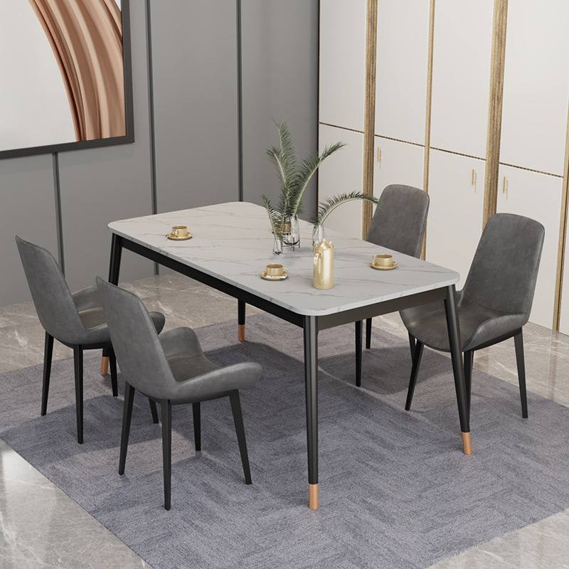 轻奢岩板餐桌椅现代餐桌椅桌子小户型简约家用餐厅饭桌组合长方形