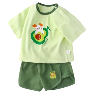 婴儿夏季套装薄款宝宝短袖纯棉女童衣服夏日套装男童夏装洋气新款