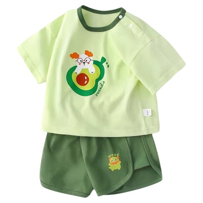 婴儿夏季套装宝宝短袖短裤纯棉