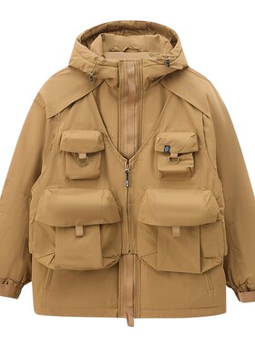 ONIARAI/鬼洗鬼洗25春季机能风多口袋可脱卸马甲羽绒服男 B340220