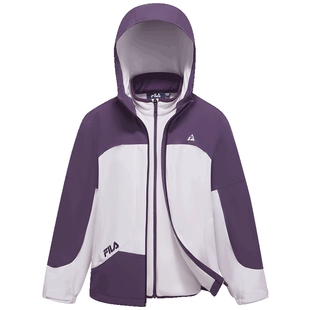 FILA斐乐儿童外套三合一2026春季新款男女童户外服新年款红色上衣