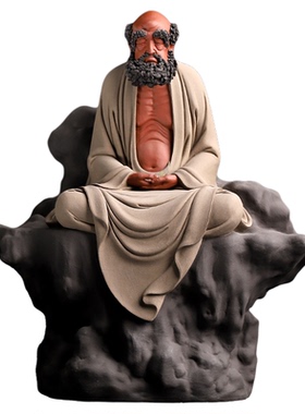 张明贵大师作品陶瓷达摩雕像摆件