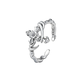 原创925银戒指男女小众简约冷淡风尾戒男痞帅小指可调节指环时尚