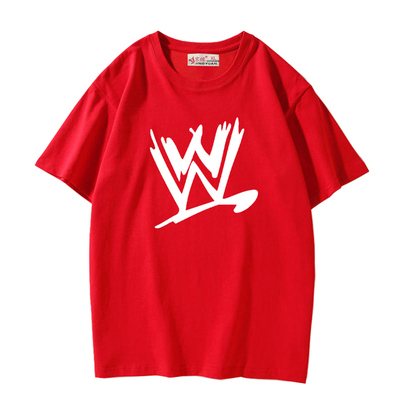 wwe纯棉短袖图案t恤冷石强森衣服wwf熊猫恶搞美国职业摔跤搞笑体