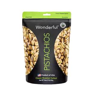 【自营】Wonderful万多福盐焗开心果454g原色无漂白零食坚果干果