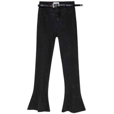 revan复古高级感黑色喇叭裤