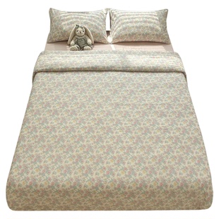 全棉双层纱汪小姐纯棉单件床单被套田园碎花床上用品可配三四件套