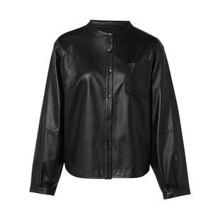 【年货新降】ELSEWHERE珂思时尚短款皮革外套上衣女2025春季新款