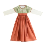 女童唐风汉服梦华唐中秋表演服小仙女团花2025新款日常中国风唐装