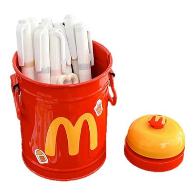 麦当劳笔筒ins风高颜值学生桌面收纳盒办公室大容量笔筒学生文具