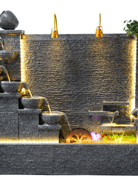 简约现代风流水喷泉别墅装饰摆件