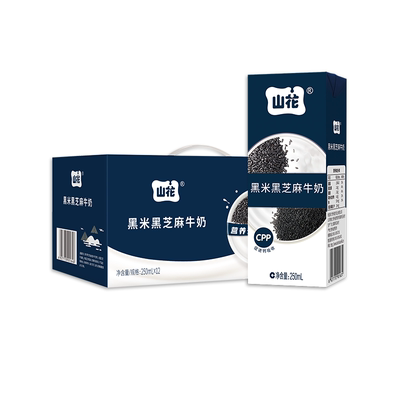 贵州特产山花黑米黑芝麻全脂牛奶