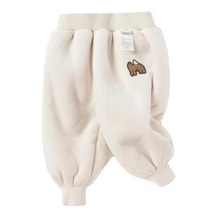 品牌清货宝宝裤子男童长裤2025新款女童加绒裤羊羔毛天鹅绒保暖潮