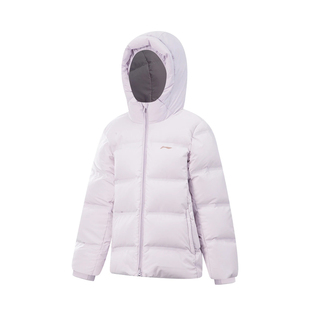 李宁女大童2025冬季新款85%鸭绒简洁休闲保暖羽绒中羽绒服YYMV018