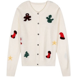 落落狷介羊毛衫女秋冬2025新款长袖保暖开衫上衣设计感小众针织衫