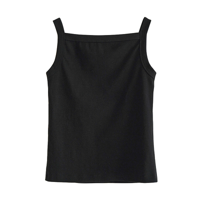 popchrio法式复古方领针织吊带