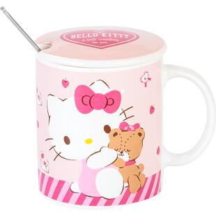HelloKitty杯子马克杯带盖带勺子家用高颜值情侣水杯办公室陶瓷杯